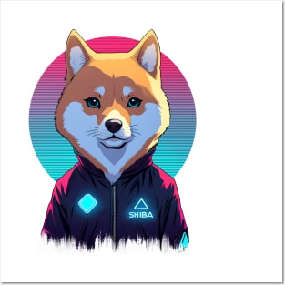 Neon Shiba: Synthwave City Explorer Posters and Art